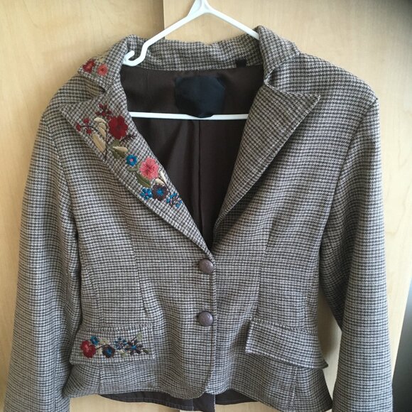 Vintage Les Temps des Cerises Ladies Tweed Blazer Size Medium (Petite-frame) - Picture 3 of 5